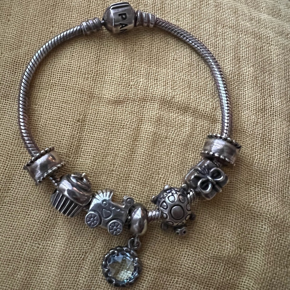 Pandora bracelet with charms